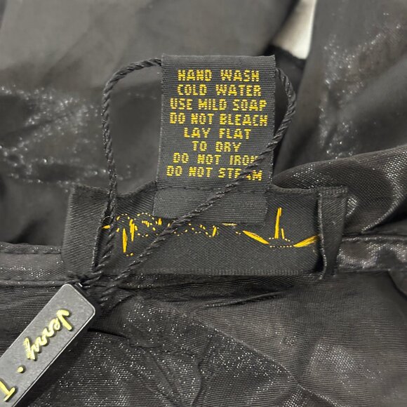 Jerry T Black Crinkle Long Jacket Coat Size Large - NWT - Picture 12 of 16